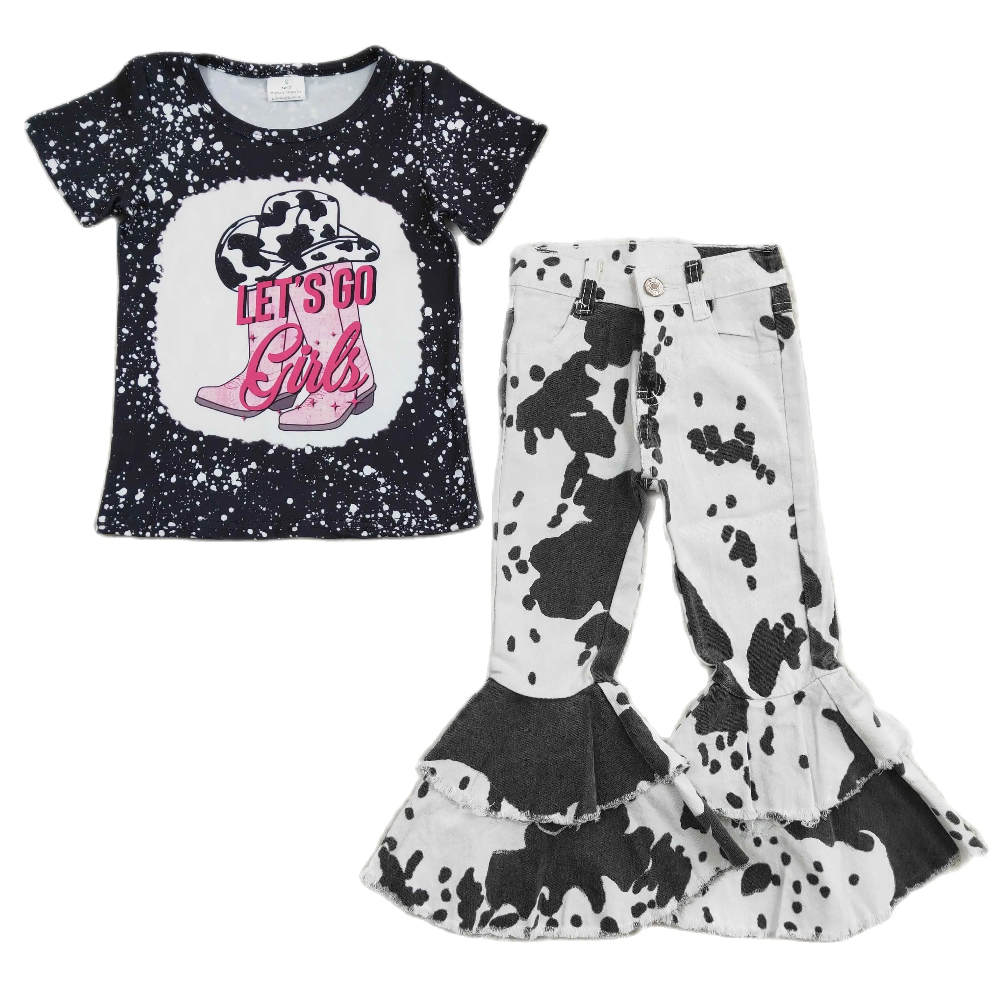 Western Cowgirl T-Shirts Jeans Sets Child Girl Spring Summer Boutique Denim Pants Outfits 2pcs kids Fashion Casual Suits
Western Cowgirl T-Shirts Jeans Sets Child Girl Spring Summer Boutique Denim Pants Outfits 2pcs kids Fashion Casual Suits