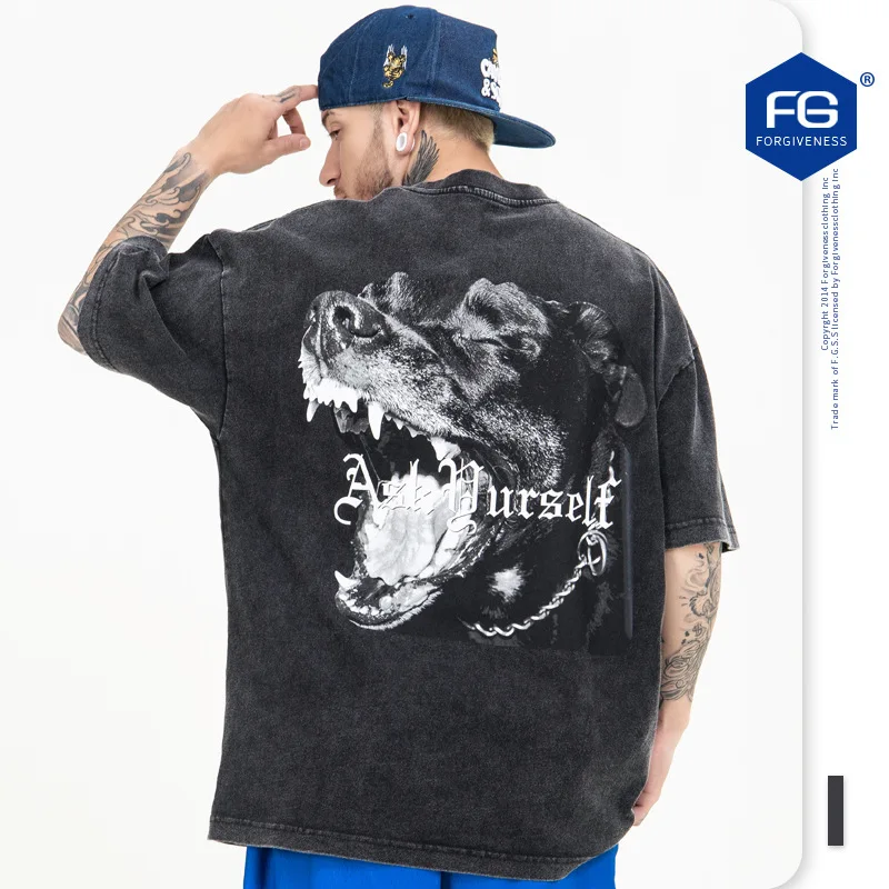 Askyurself Short Sleeve T-shirt High Street Small Crowd Trendy Brand American High Street Dog Head Print Stir Fried
Askyurself Short Sleeve T-shirt High Street Small Crowd Trendy Brand American High Street Dog Head Print Stir Fried