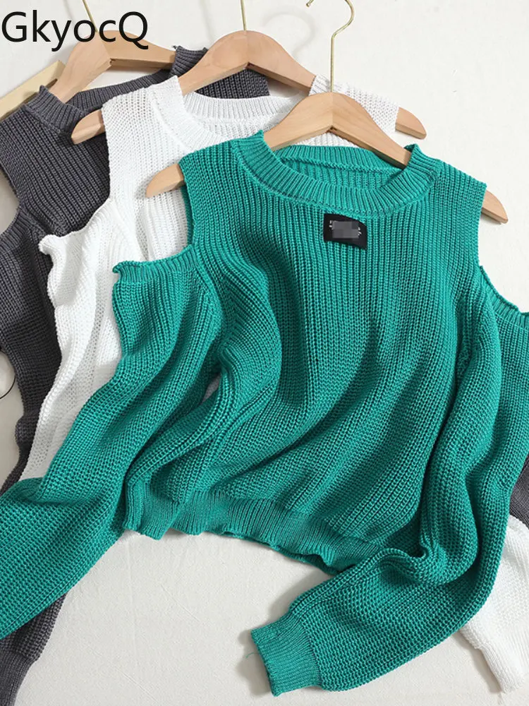 Sweater Women Autumn 2022 Korean New Solid Off-the-shoulder Loose Round Neck Knitted Short Top Pullover Women Fashion Clothing
Sweater Women Autumn 2022 Korean New Solid Off-the-shoulder Loose Round Neck Knitted Short Top Pullover Women Fashion Clothing