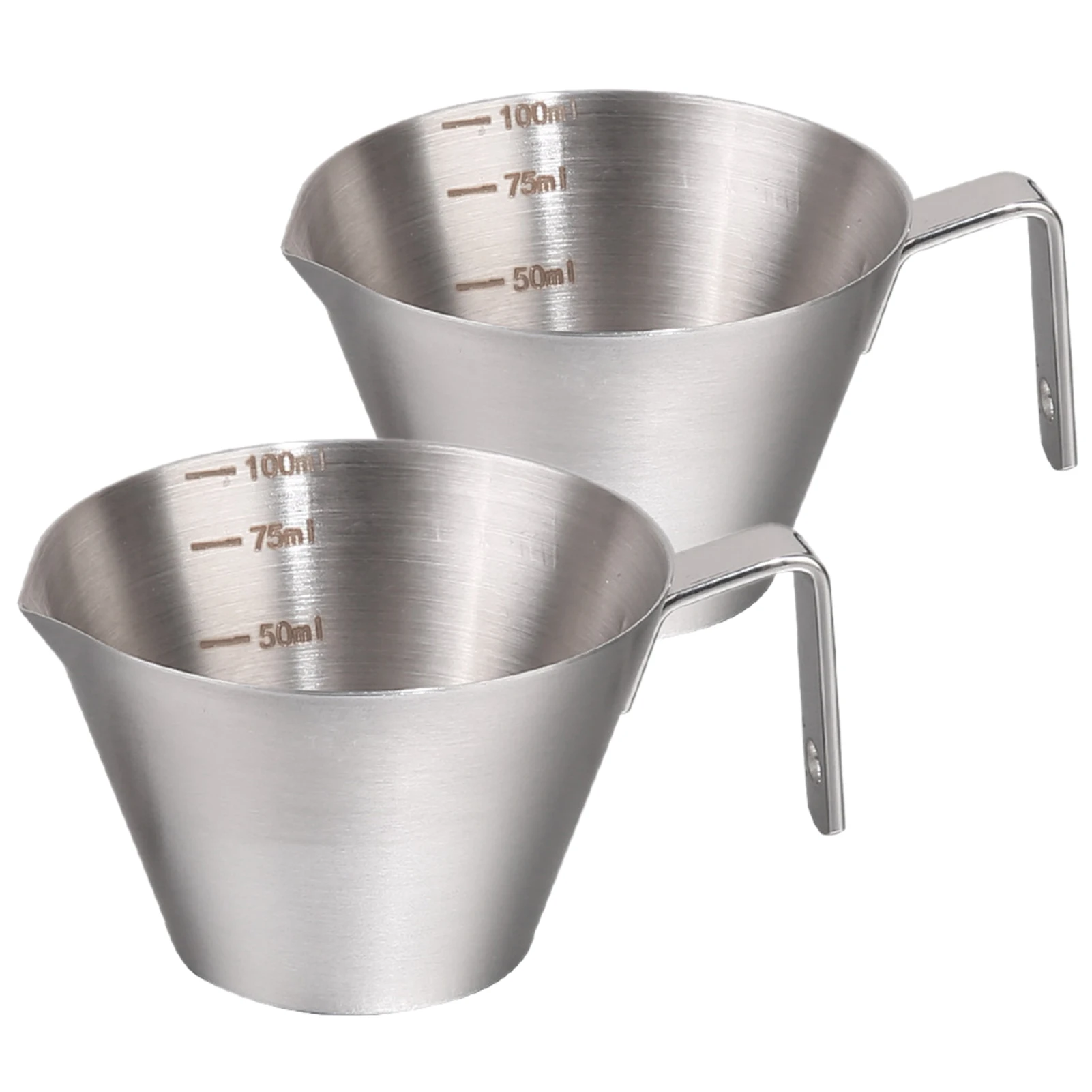 2pcs Home Easy Clean Kitchen With Handle Comfortable Grip Silver Durable Measuring Cup Stainless Steel Wide Mouth 100ml
2pcs Home Easy Clean Kitchen With Handle Comfortable Grip Silver Durable Measuring Cup Stainless Steel Wide Mouth 100ml