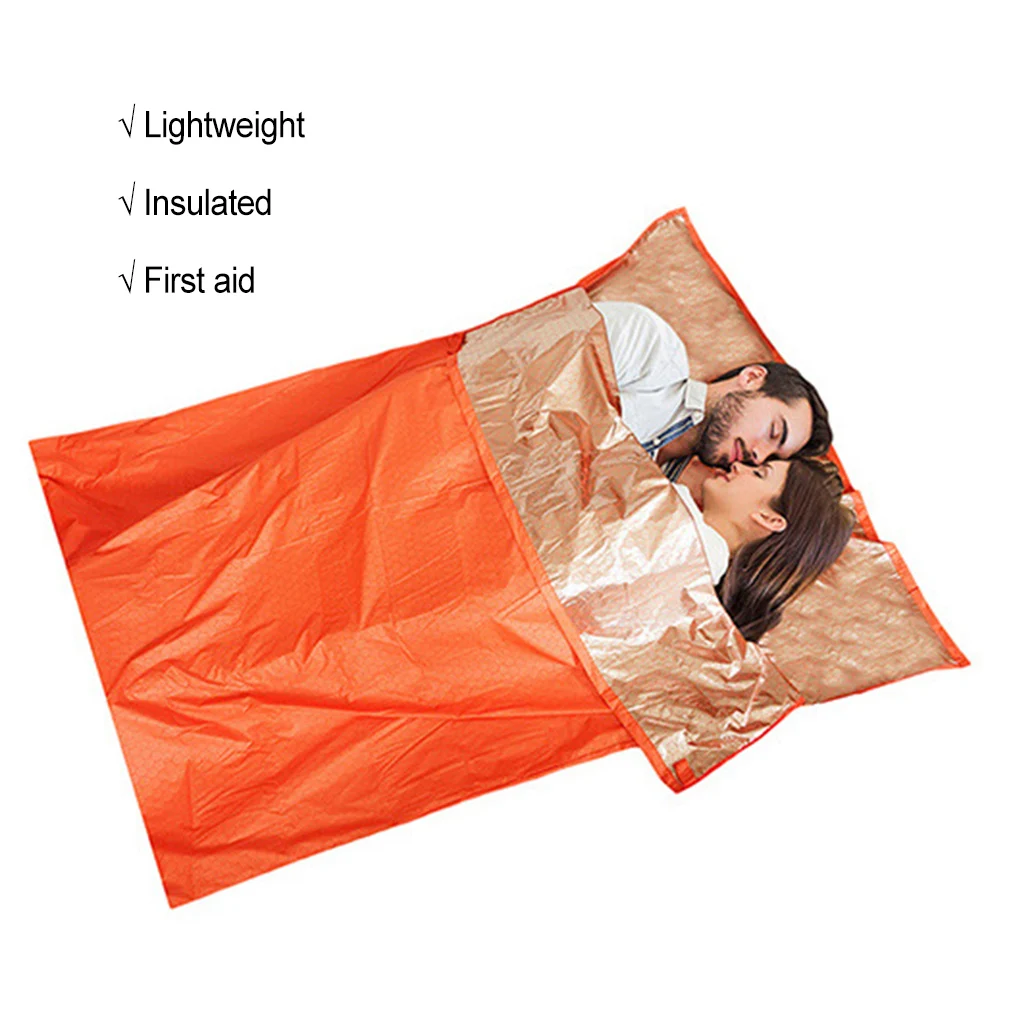 

Emergency Sleeping Bag Portable Survival Reflective Warm Keeping 2 People Outdoor Camping Backpacking Blanket Placemat