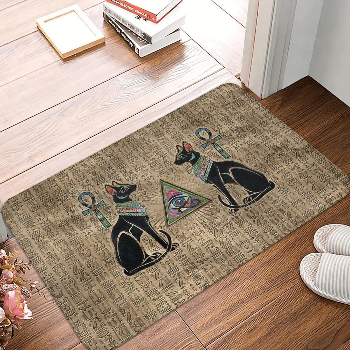 

Ancient Egypt Bedroom Mat Egyptian Cats Eye Of Horus Doormat Living Room Carpet Entrance Door Rug Home Decor