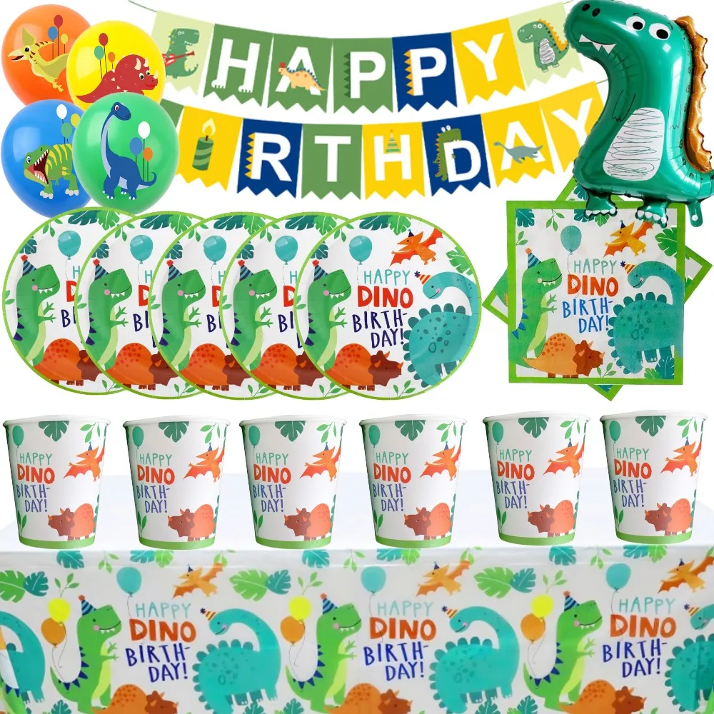 Cartoon Dinosaur Party Decoration Supplies Paper Cup Plate Tablecloth Wild Animal Jungle Theme Baby Shower Balloons Kids Favors
Cartoon Dinosaur Party Decoration Supplies Paper Cup Plate Tablecloth Wild Animal Jungle Theme Baby Shower Balloons Kids Favors