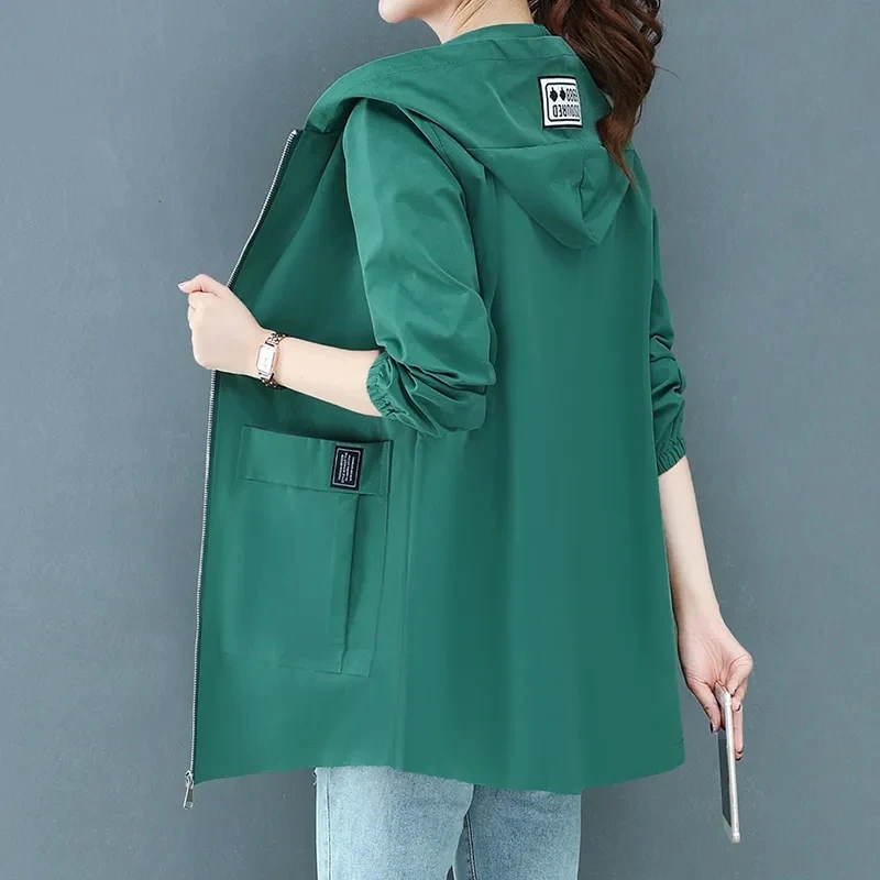 4XL Trench Coat Women's Mid-length Jacket Coat Women's Windbreaker Spring Autumn Loose Top Coat Women Hooded Outwear
4XL Trench Coat Women's Mid-length Jacket Coat Women's Windbreaker Spring Autumn Loose Top Coat Women Hooded Outwear