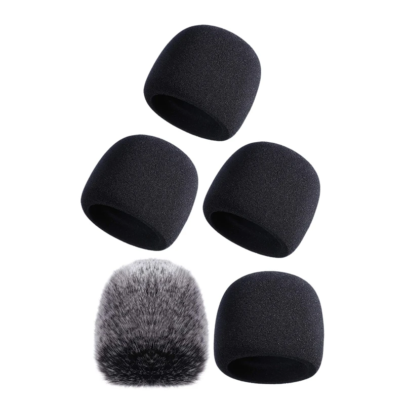 

3X Mic Cover Sponge Microphone Windscreen For Blue Yeti, Yeti Pro Condenser & (Sponge And Furry Windscreen, 2 Pack)
