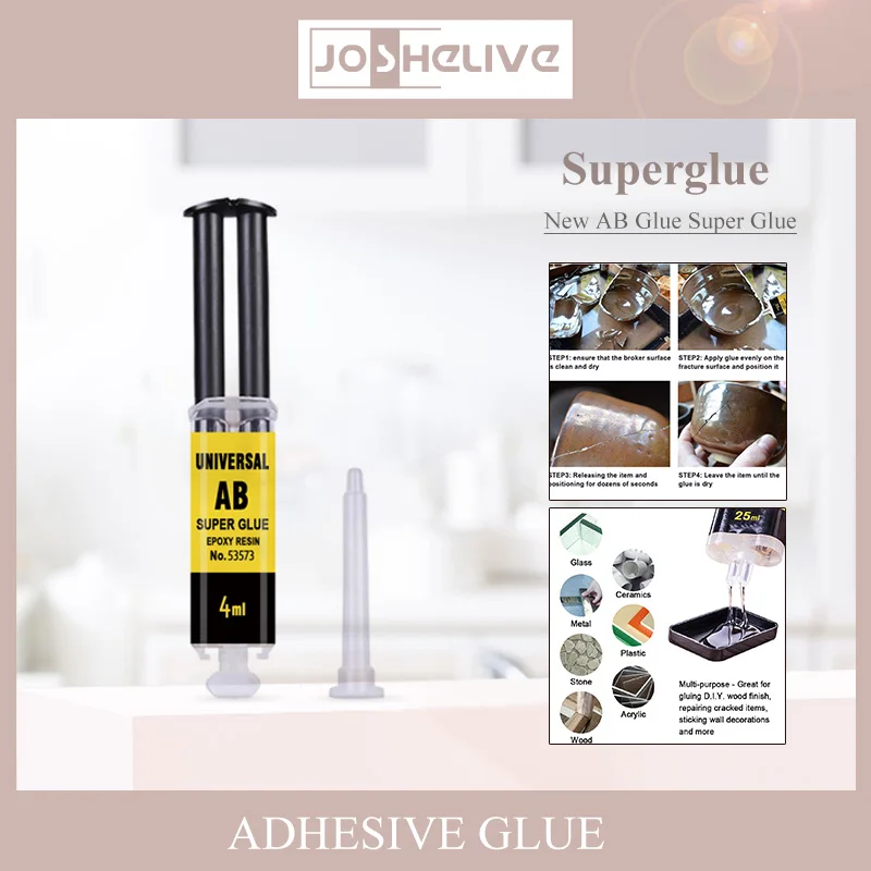 Practical 4/25ml High Adhesion Epoxy Resin AB Glue Strong Adhesive Liquid Glue For Repair For Metal Plastic Wood Glass Ceramics
Practical 4/25ml High Adhesion Epoxy Resin AB Glue Strong Adhesive Liquid Glue For Repair For Metal Plastic Wood Glass Ceramics