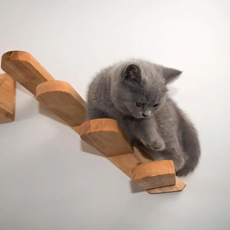 

Climbing Shelf Cat Wood Cat Stairs With 4 Steps Cat Great For Scratching And Climbing Wall Mounted Cat Shelves For Playful Cats