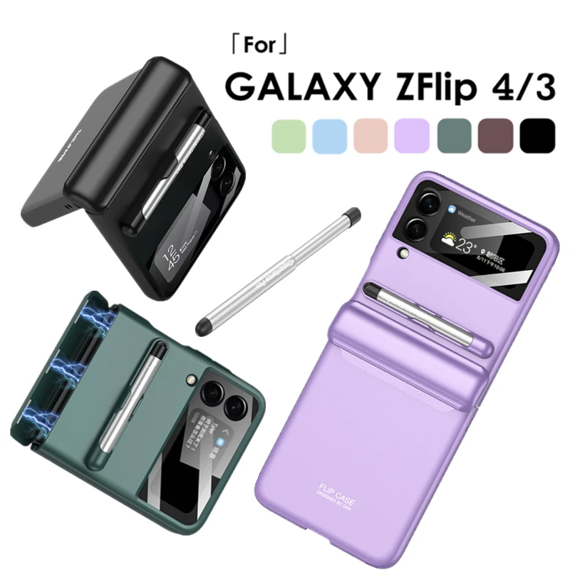 Luxury Magnetic Hinge Case for Samsung Galaxy Z Flip 4 3 Lens Protection Shockproof Funda Cover For ZFlip4 Flip3 Capacitance Pen
Luxury Magnetic Hinge Case for Samsung Galaxy Z Flip 4 3 Lens Protection Shockproof Funda Cover For ZFlip4 Flip3 Capacitance Pen