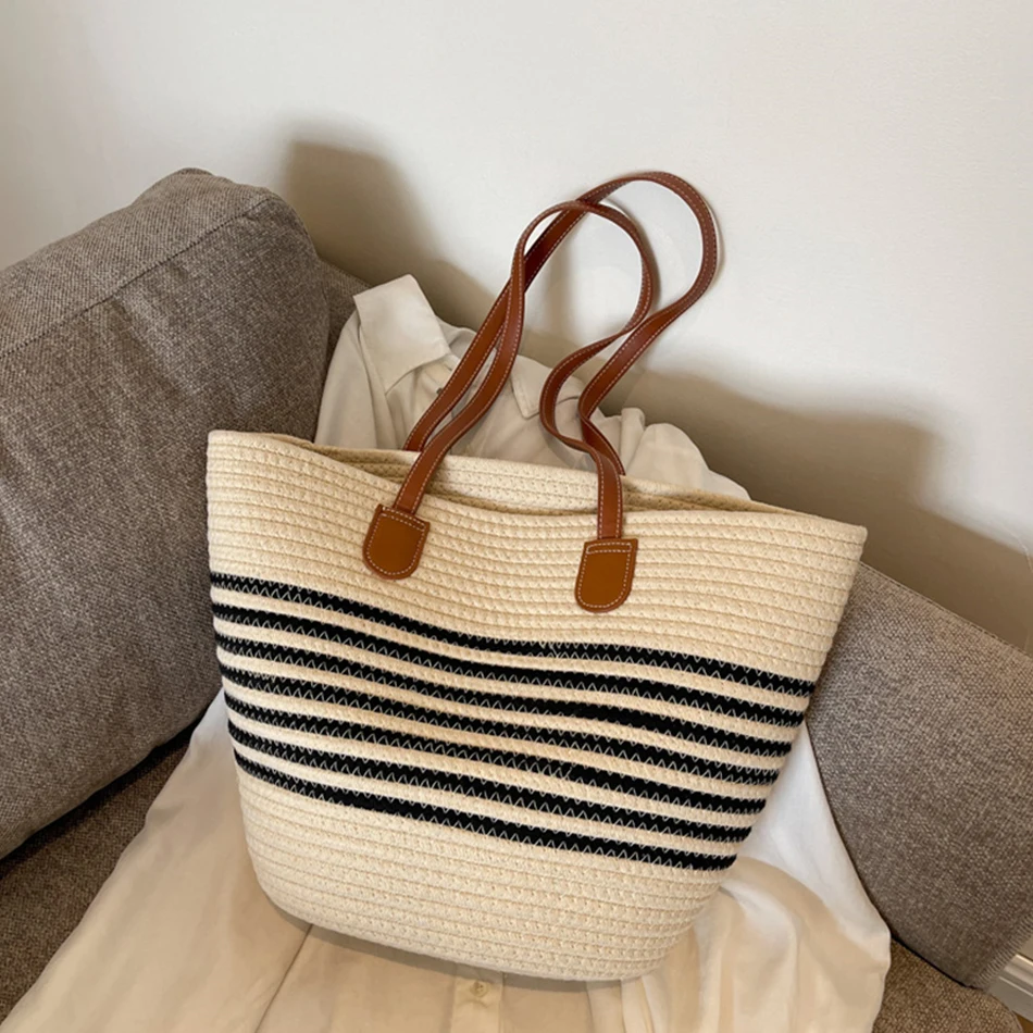 Designer Stripe Handbags Casual Tote Bags for Women Purses Handbag Woven Shopping Shoulder Bag Fashion Large Capacity Beach Bags
Designer Stripe Handbags Casual Tote Bags for Women Purses Handbag Woven Shopping Shoulder Bag Fashion Large Capacity Beach Bags