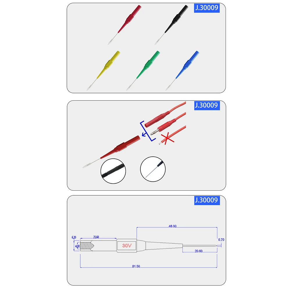 Test Leads Test Probes Multimeters Plug Cable Probe 0.7mm Probe 1 Set Accessories Automotive Black/red/green/yellow/blue HVAC
Test Leads Test Probes Multimeters Plug Cable Probe 0.7mm Probe 1 Set Accessories Automotive Black/red/green/yellow/blue HVAC