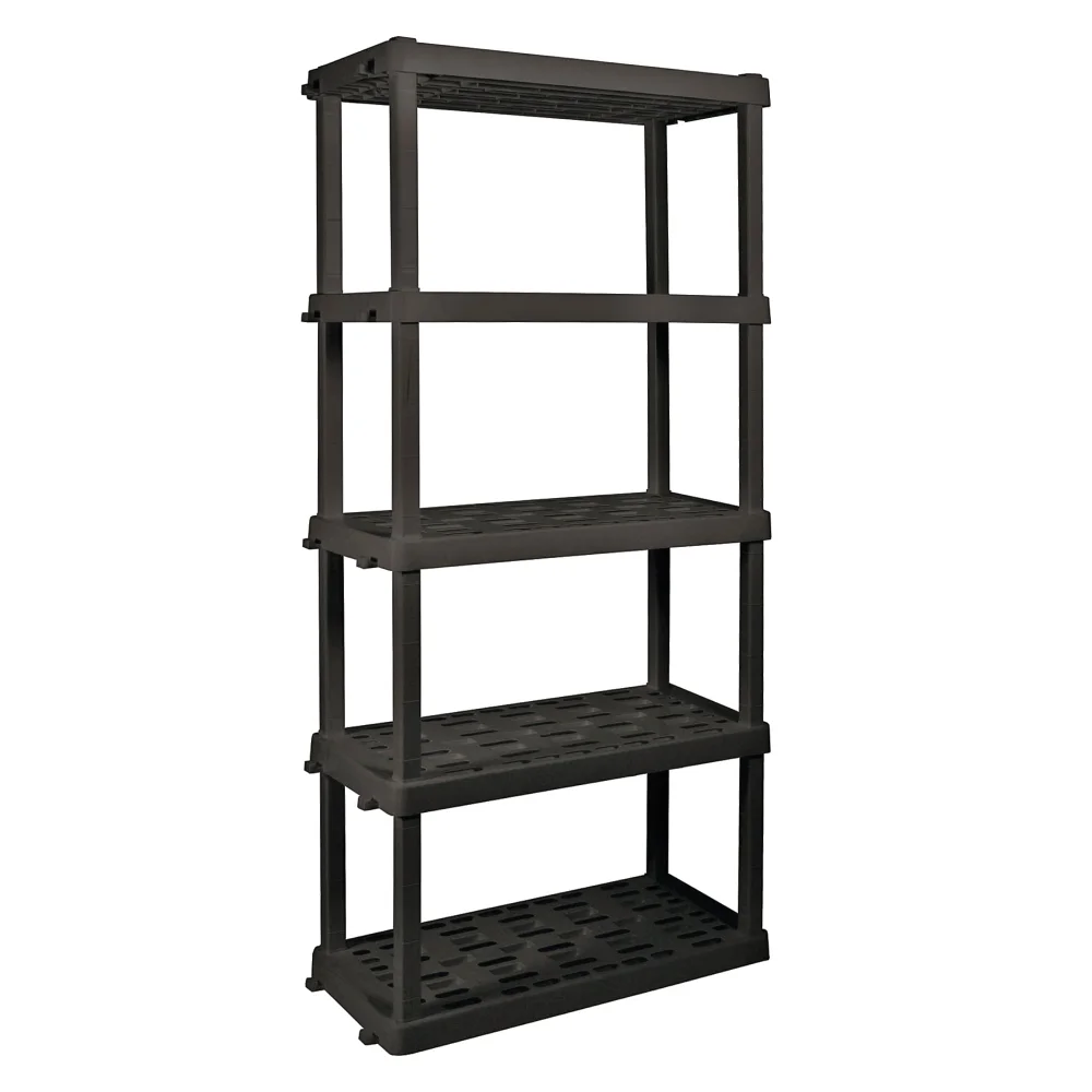 Hyper Tough 74" H x 18" D x 36" W 5 Tier Storage Plastic Shelf, Interlocking Organizer for Garage, Black
Hyper Tough 74" H x 18" D x 36" W 5 Tier Storage Plastic Shelf, Interlocking Organizer for Garage, Black