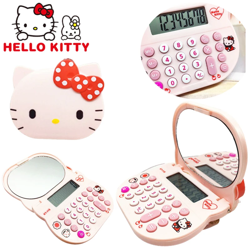 Калькулятор Hello Kitty портативное складное зеркало для туалетного столика милый
