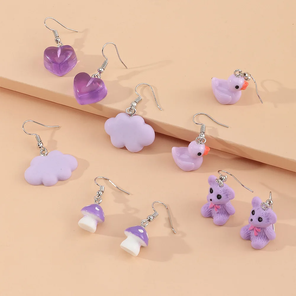 Acrylic Earring Sets Super Cute Pink Purple Mushroom Duck Animals Heart Cloud Dangle Drop Small Earrings for Women Girls Gifts
Acrylic Earring Sets Super Cute Pink Purple Mushroom Duck Animals Heart Cloud Dangle Drop Small Earrings for Women Girls Gifts