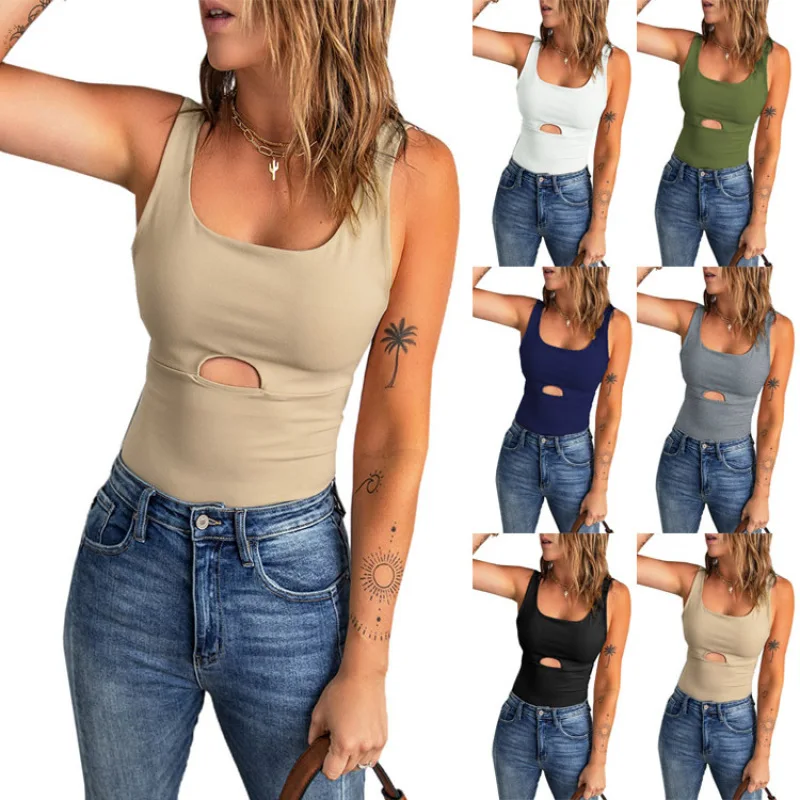 Spring and Summer New Women's Sexy Sweet Fresh Cotton Solid Color U Neck Sleeveless Hollow Out Slim Fit Tank Top
Spring and Summer New Women's Sexy Sweet Fresh Cotton Solid Color U Neck Sleeveless Hollow Out Slim Fit Tank Top