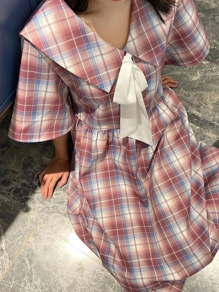 QWEEK Kawaii Plaid Dress Women Summer Vintage Sweet Soft School Dresses Japanese Lolita Preppy Style Cute Sailor Collar 2022
QWEEK Kawaii Plaid Dress Women Summer Vintage Sweet Soft School Dresses Japanese Lolita Preppy Style Cute Sailor Collar 2022