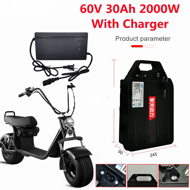 Waterproof Rechargeable 60V 30Ah Li Ion Battery for 1500w 2000W Citycoco X7 X8 X9 Trolling Motor Lithium Battery + 3A Charger
Waterproof Rechargeable 60V 30Ah Li Ion Battery for 1500w 2000W Citycoco X7 X8 X9 Trolling Motor Lithium Battery + 3A Charger