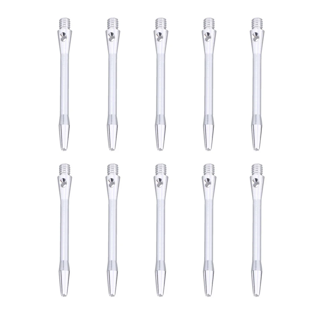 

10pcs 48mm Aluminium Alloy Dart Shafts Accessories Metal Stems Alloy Pole Rod with Standard 2BA Screw Thread (Silver)