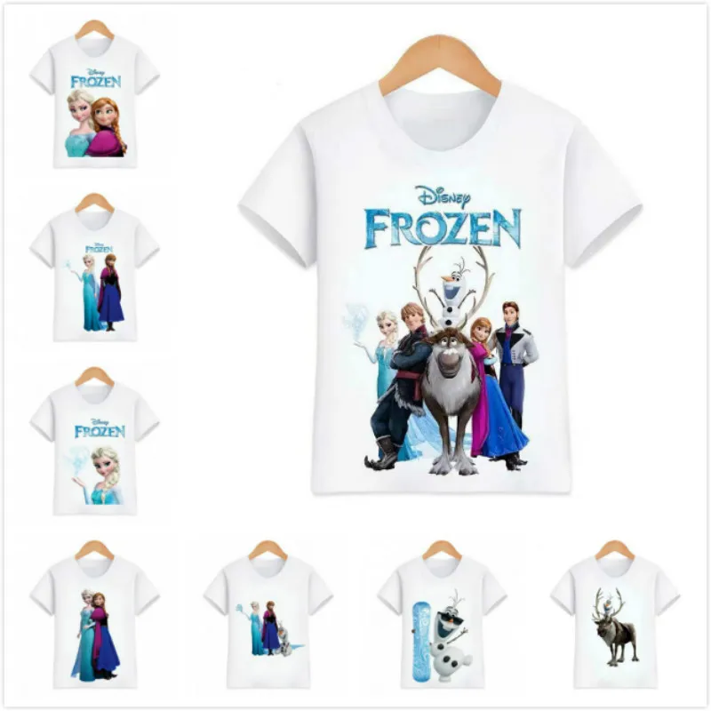 Summer Cartoon Frozen Anna Elsa Print Baby Boys Girls Short Sleeve T Shirts Kids Cotton Clothes Toddler Tops Tees Costumes 2-10Y
Summer Cartoon Frozen Anna Elsa Print Baby Boys Girls Short Sleeve T Shirts Kids Cotton Clothes Toddler Tops Tees Costumes 2-10Y