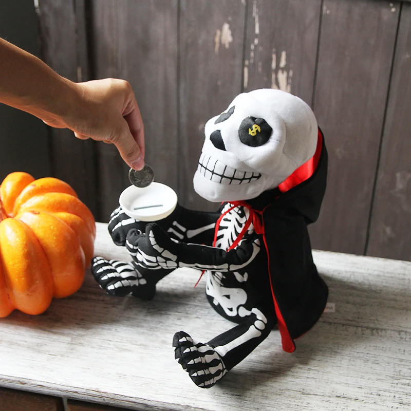 Electric Toys Ghost Festival Props Tricky Induction Light-emitting Electric Begging for Money Ghost Music Piggy Bank Ornaments
Electric Toys Ghost Festival Props Tricky Induction Light-emitting Electric Begging for Money Ghost Music Piggy Bank Ornaments