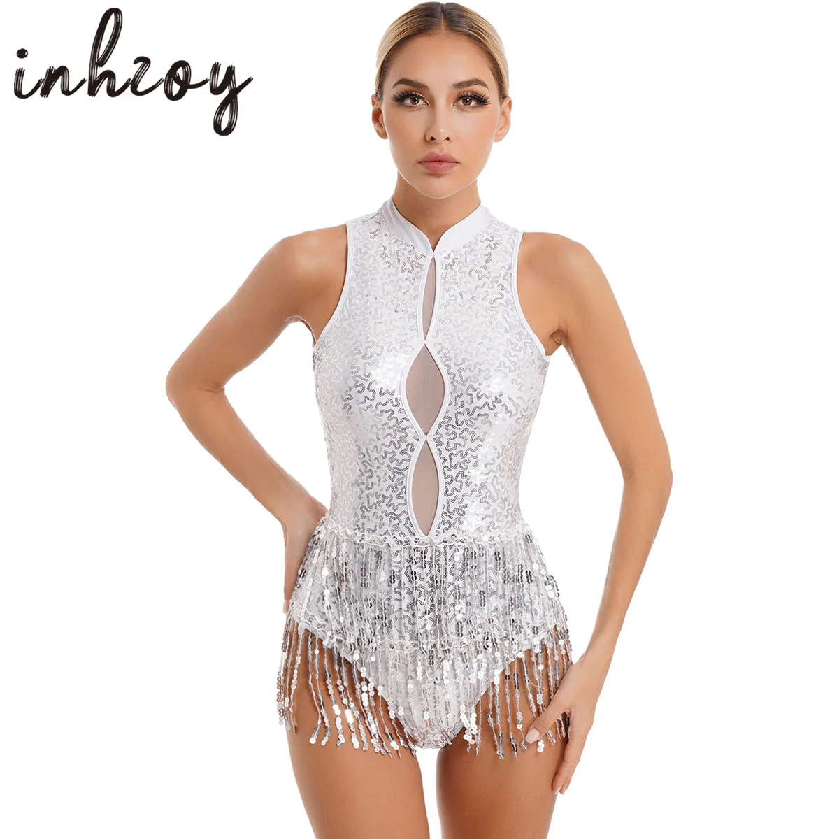 Womens Sequins Tassel Ballroom Dance Costume Latin Tango Jazz Leotard Dance Sleeveless Fringed Bodysuit Clothes Dancewear
Womens Sequins Tassel Ballroom Dance Costume Latin Tango Jazz Leotard Dance Sleeveless Fringed Bodysuit Clothes Dancewear
