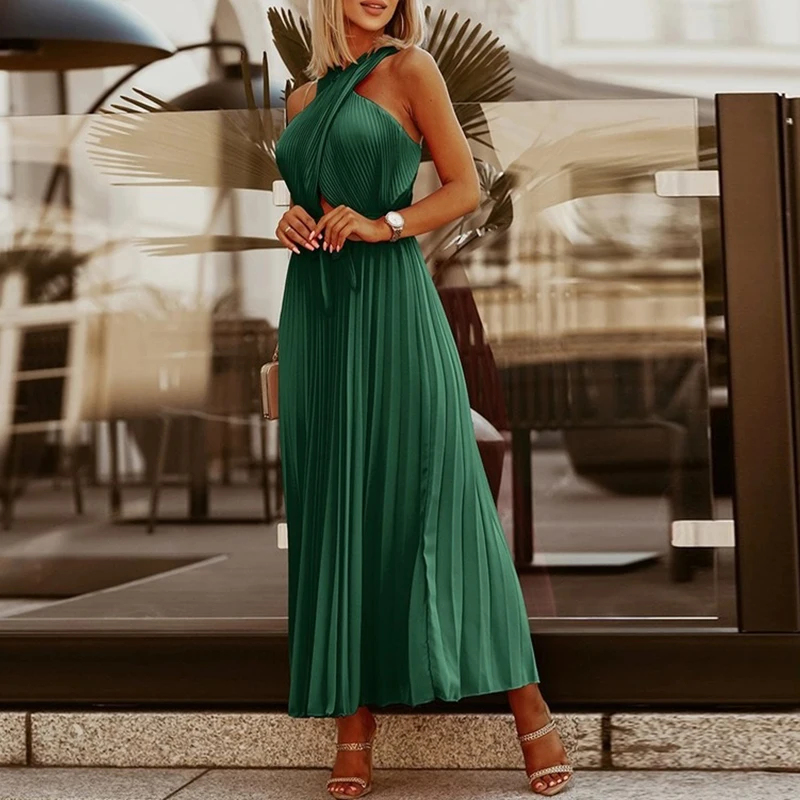 Temperament Chic cross wrap chest pleated dress Women Summer DRESS 2022 New Sexy Strapless Hollow Solid Lace-up Long Dress Women
Temperament Chic cross wrap chest pleated dress Women Summer DRESS 2022 New Sexy Strapless Hollow Solid Lace-up Long Dress Women