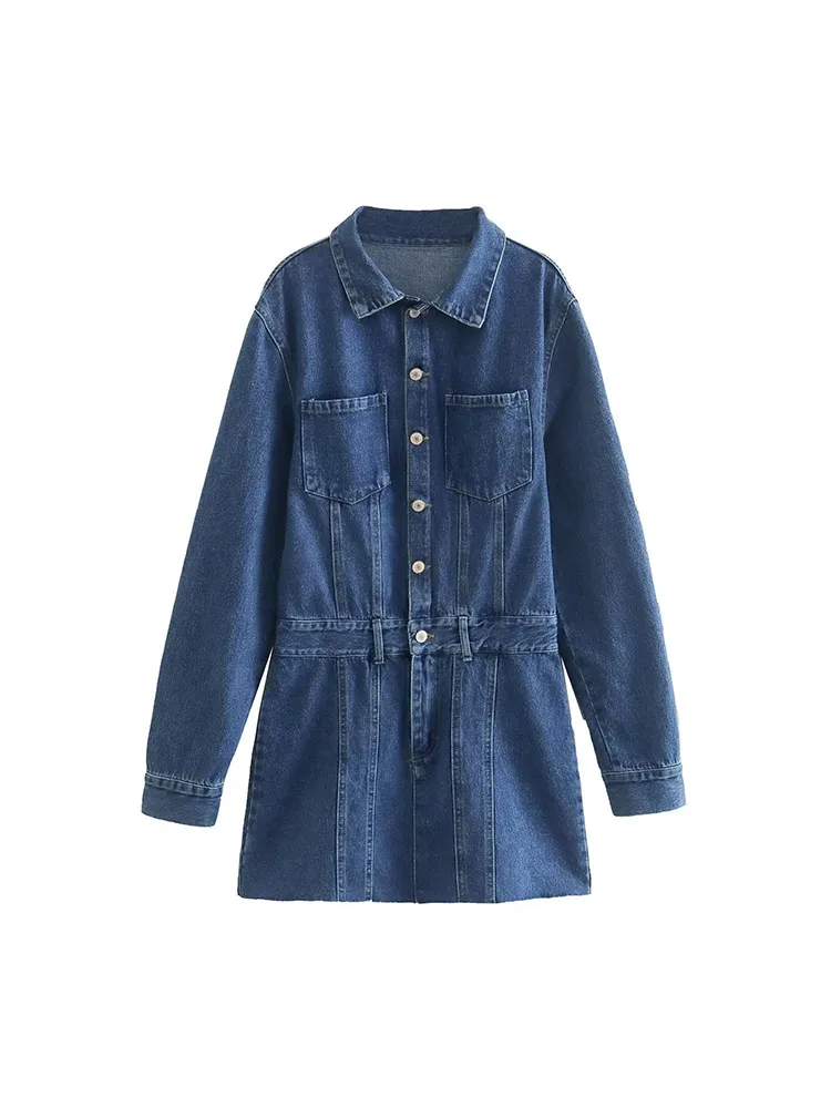 Women 2023 Spring New Chic Fashion Pockets Casual Denim Mini Dress Vintage Lapel Long Sleeve Button-up Female Dresses
Women 2023 Spring New Chic Fashion Pockets Casual Denim Mini Dress Vintage Lapel Long Sleeve Button-up Female Dresses
