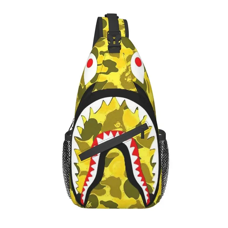 Gold Camouflage Shark Camo Crossbody Sling Backpack Men Custom Chest Shoulder Bag for Cycling Camping Daypack
Gold Camouflage Shark Camo Crossbody Sling Backpack Men Custom Chest Shoulder Bag for Cycling Camping Daypack