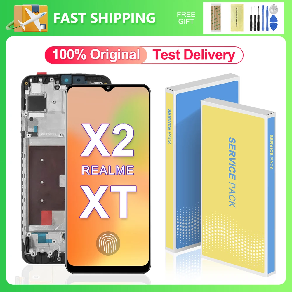 AMOLED Display 6.4" For OPPO Realme XT RMX1921 LCD Touch Screen Digitizer Assembly For Realme X2 RMX1992 LCD Replacement Parts
AMOLED Display 6.4" For OPPO Realme XT RMX1921 LCD Touch Screen Digitizer Assembly For Realme X2 RMX1992 LCD Replacement Parts