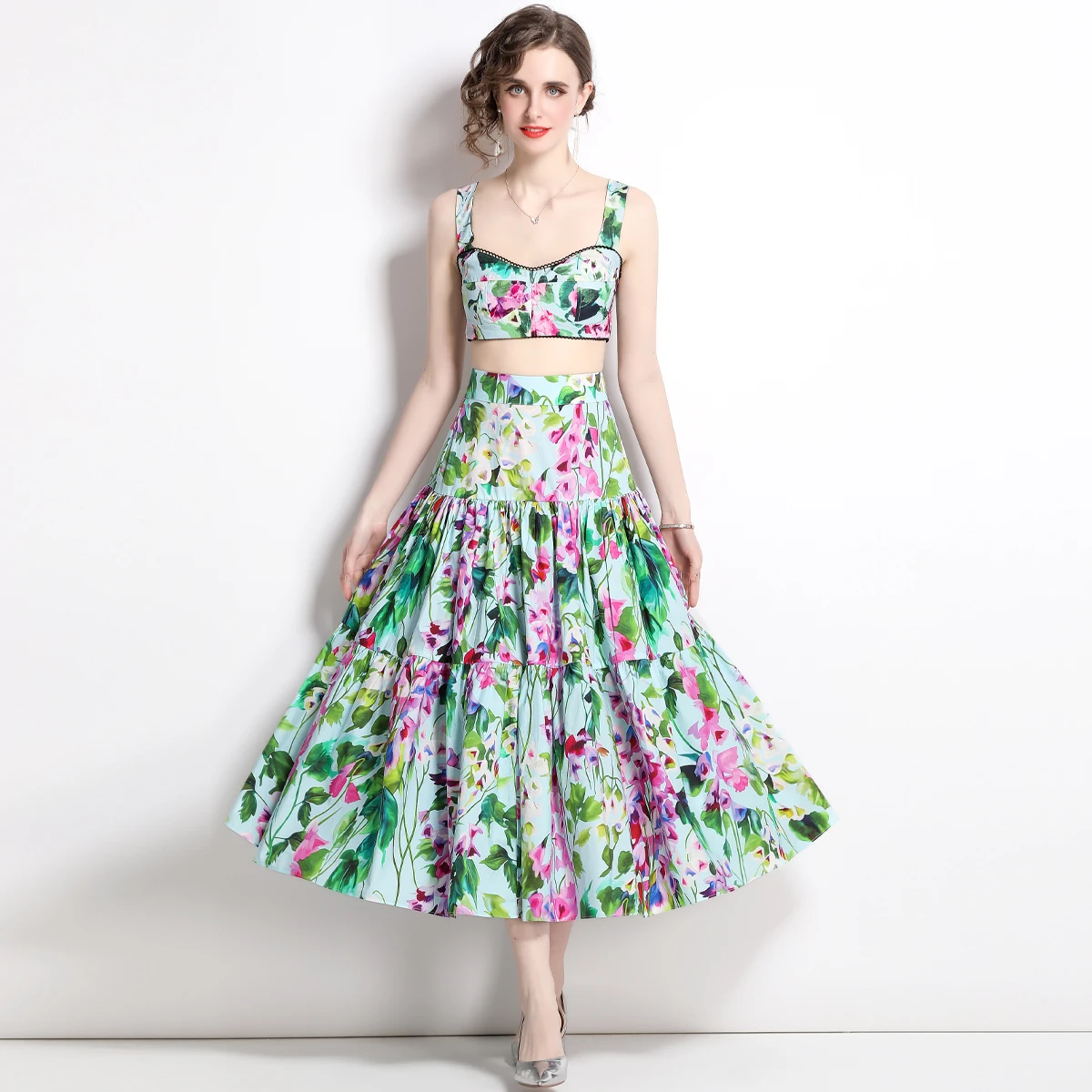 2 Piece Set Designer A Line Fashion Women Summer Print Dress Suit High Quality Long Cocktail Party Femme Elegant Beach Set
2 Piece Set Designer A Line Fashion Women Summer Print Dress Suit High Quality Long Cocktail Party Femme Elegant Beach Set