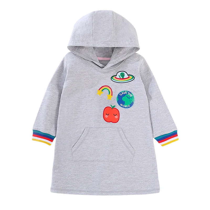 2023 Baby Girls Grey Autumn Casual Clothes with Little Interesting Pattern Children Lovely Hoodie Dress for Kids 2-8 Year
2023 Baby Girls Grey Autumn Casual Clothes with Little Interesting Pattern Children Lovely Hoodie Dress for Kids 2-8 Year