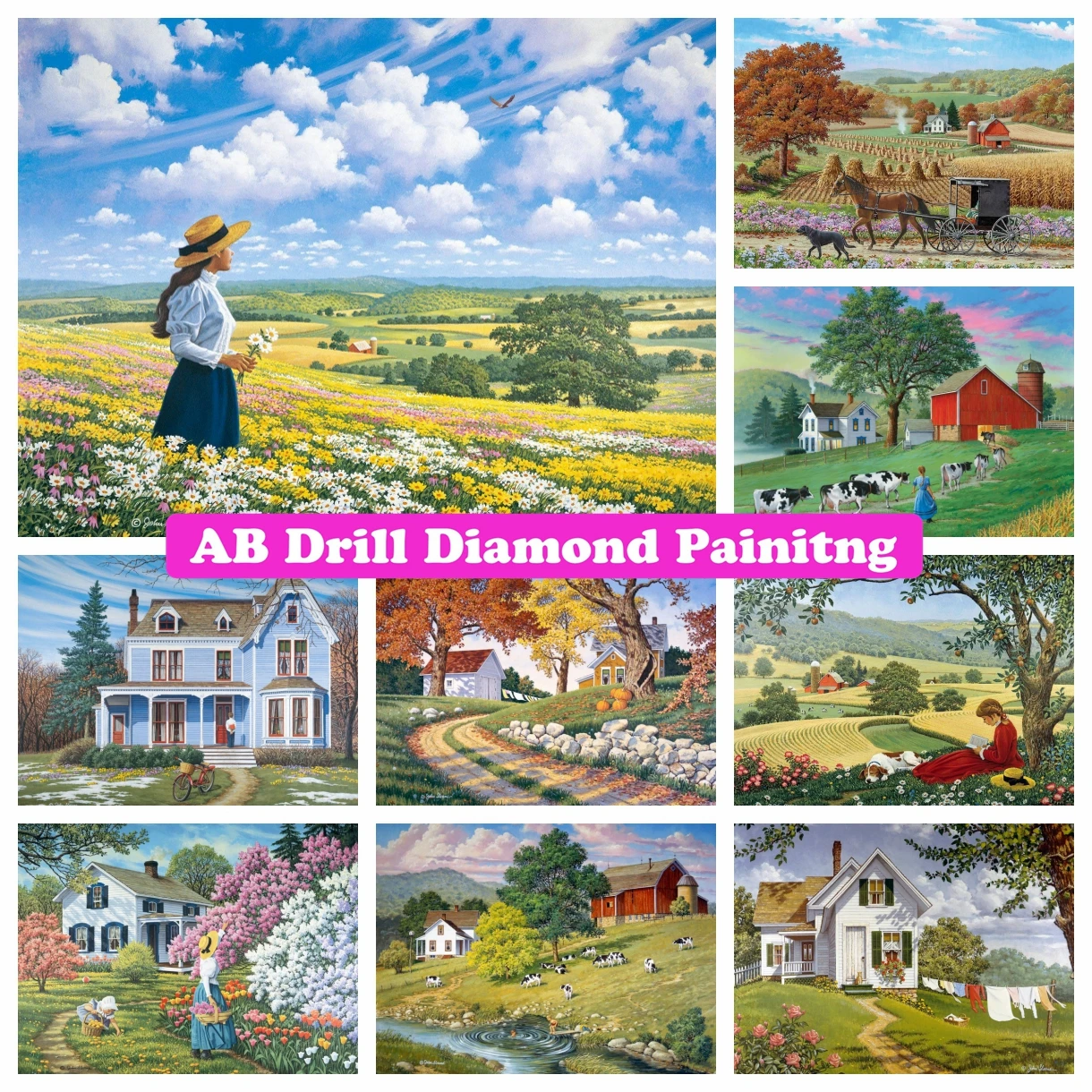 Summer Scenery of The Village 5D DIY AB Drills Diamond Painting Embroidery Landscape Art Cross Stitch Hobby Mosaic Home Decor 
Summer Scenery of The Village 5D DIY AB Drills Diamond Painting Embroidery Landscape Art Cross Stitch Hobby Mosaic Home Decor
