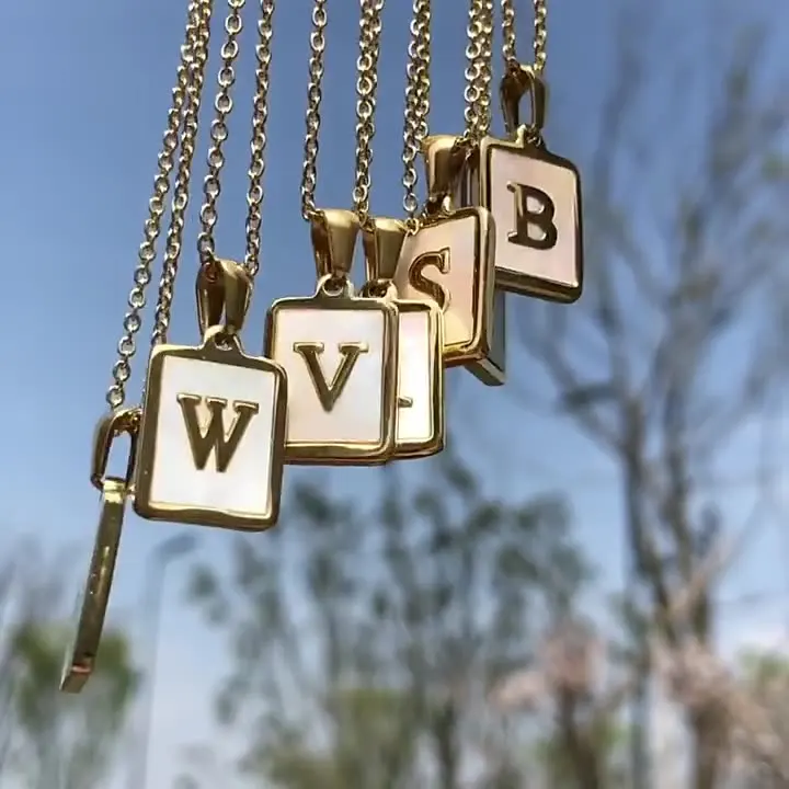 2021 Trend 18K Golden Chain Necklaces Male Square Natural Shell Initial Letters Pendant Stainless Steel Jewelry for Women Gifts
2021 Trend 18K Golden Chain Necklaces Male Square Natural Shell Initial Letters Pendant Stainless Steel Jewelry for Women Gifts