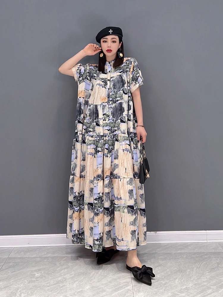SuperAen 2022 Spring New Fashion Casual Printed Chiffon Short Sleeved Loose Shirt Dresses Women
SuperAen 2022 Spring New Fashion Casual Printed Chiffon Short Sleeved Loose Shirt Dresses Women