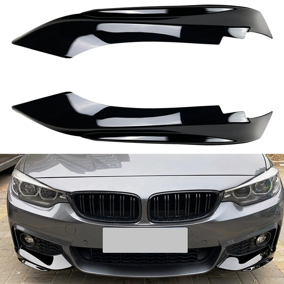 

Для BMW 4-Series F32 F33 F36 M-Tech 2014-2020, передний бампер, губа, угловой диффузор, разделитель, спойлер, защита, ярко-черный