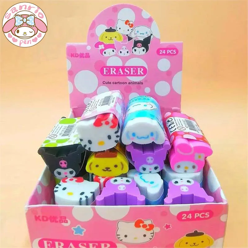 Sanrio 12/24pcs Cartoon Eraser Cute Kuromi Cinnamoroll Hello Kitty Kawaii Strip Cutable Rubber School Stationery For Children
Sanrio 12/24pcs Cartoon Eraser Cute Kuromi Cinnamoroll Hello Kitty Kawaii Strip Cutable Rubber School Stationery For Children
