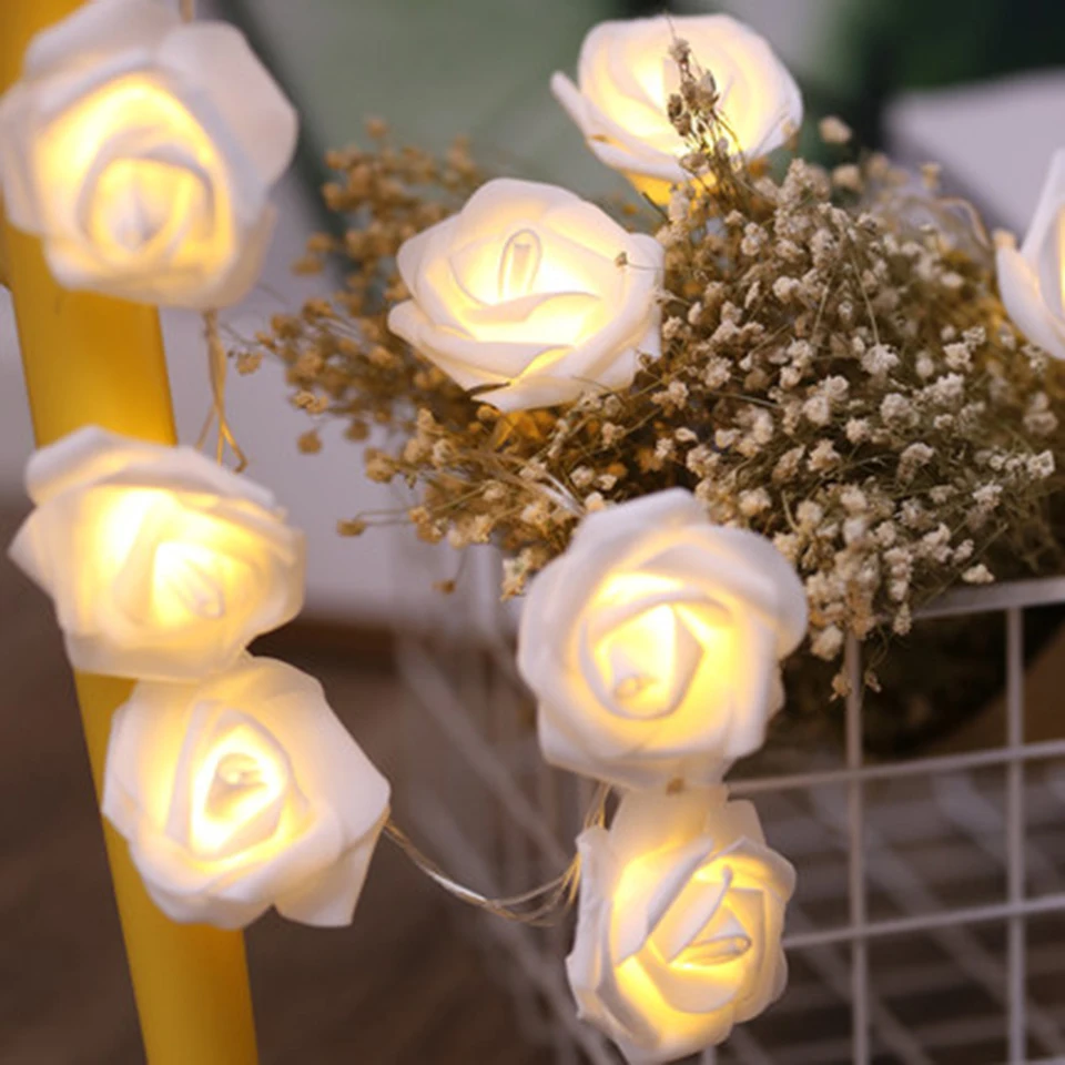 Battery Powered LED Strings 30leds Rose Flower Fairy Christmas Lights Holiday String Lights Valentine Wedding Decorative Light
Battery Powered LED Strings 30leds Rose Flower Fairy Christmas Lights Holiday String Lights Valentine Wedding Decorative Light