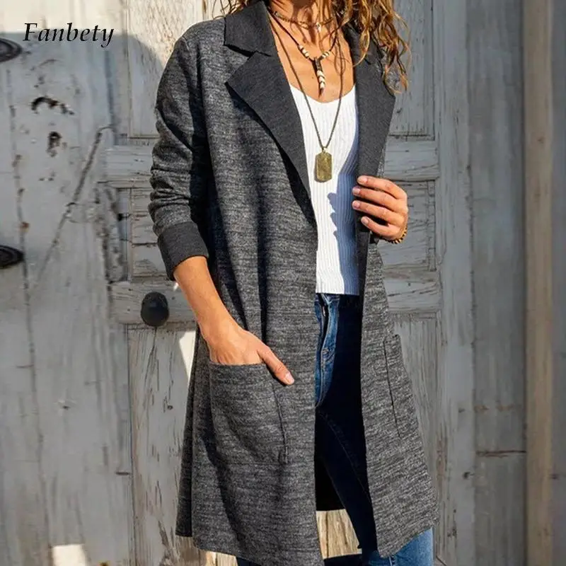 New Fashion Turn-down Collar Loose Outerwear 2022 Autumn Casual Long Sleeve Pocket Solid Midi Jackets Winter Women Fashion Coats
New Fashion Turn-down Collar Loose Outerwear 2022 Autumn Casual Long Sleeve Pocket Solid Midi Jackets Winter Women Fashion Coats