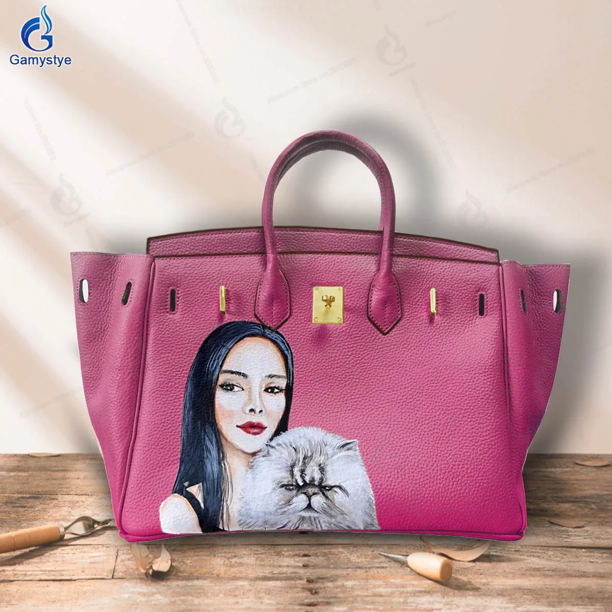 Women Genuine Leather Handbags Fashion Tote Bags Designer Ladies Hand Painted Girl Pet Cat Crossbody Bags for Women Shoulder Bag
Women Genuine Leather Handbags Fashion Tote Bags Designer Ladies Hand Painted Girl Pet Cat Crossbody Bags for Women Shoulder Bag