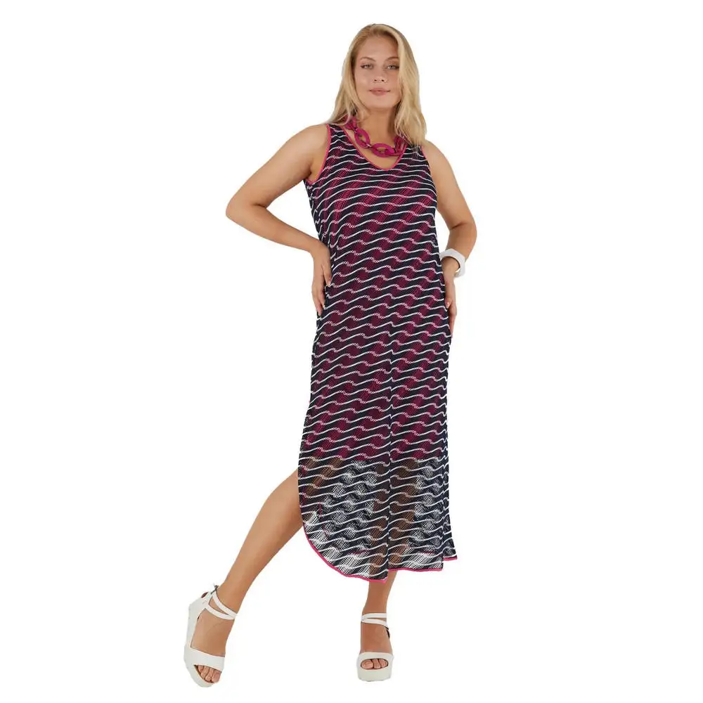 Fierte Women Plus Size Dress Lm24430 V-Neck Thick Strap Sleeveless Cotton Lining Knitted Mesh Summer Casual Long Fuchsia Turquoise
Fierte Women Plus Size Dress Lm24430 V-Neck Thick Strap Sleeveless Cotton Lining Knitted Mesh Summer Casual Long Fuchsia Turquoise