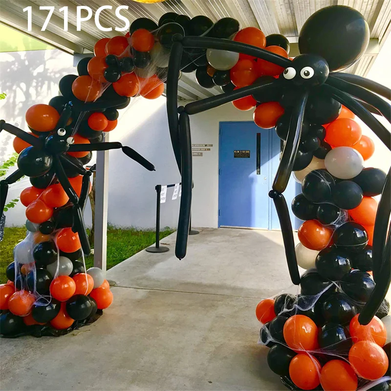 171Pcs Halloween Theme Balloon Party Decorations Supplies Garland Arch Kit Eye Balloons with Spider Web Day Black Orange Home
171Pcs Halloween Theme Balloon Party Decorations Supplies Garland Arch Kit Eye Balloons with Spider Web Day Black Orange Home