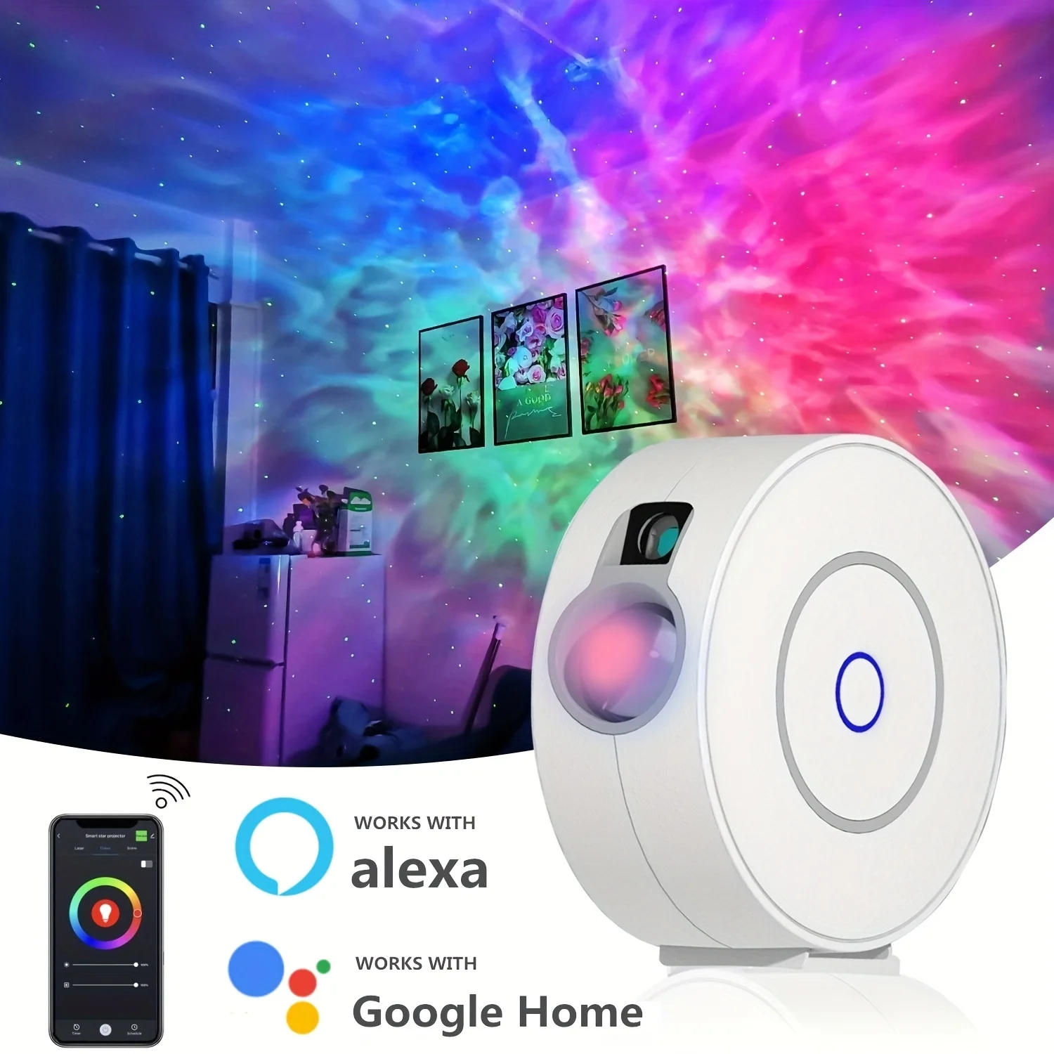 Лампа «звездное небо», проекционная лампа небула, совместимая с Google Home, Alexa
Лампа «звездное небо», проекционная лампа небула, совместимая с Google Home, Alexa