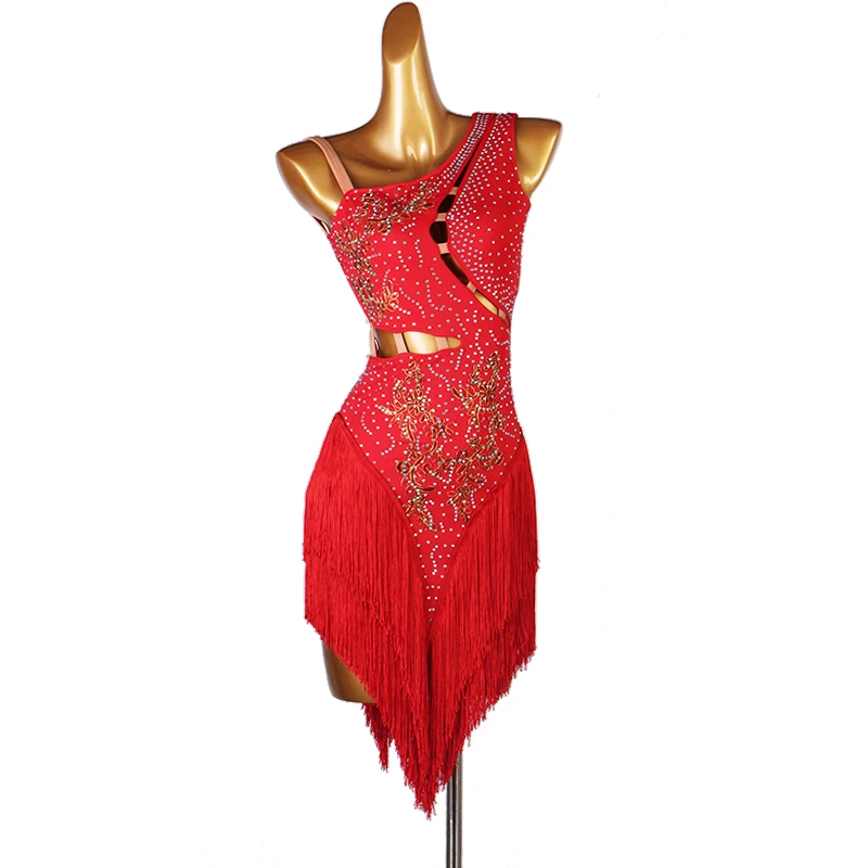 Женское платье для латиноамериканских танцев одежда из спандекса костюмы