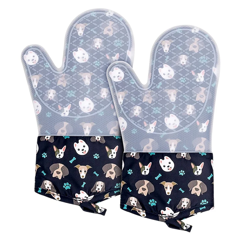 

A63I Oven Gloves Heat Resistant Oven Gloves Pot Holder Oven Gloves Baking Gloves Cooking Gloves 300°C 1 Pair