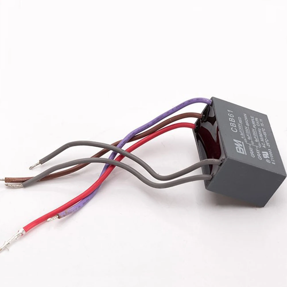 CBB61 5 Wire 5 Speed Starting Capacitor Ceiling Fan Capacitor 4.5UF+6UF+5UF/4.5UF+6U+6U/5UF+5UF+5UF/4UF+4UF+2.5UF/4UF+6UF+5UF
CBB61 5 Wire 5 Speed Starting Capacitor Ceiling Fan Capacitor 4.5UF+6UF+5UF/4.5UF+6U+6U/5UF+5UF+5UF/4UF+4UF+2.5UF/4UF+6UF+5UF