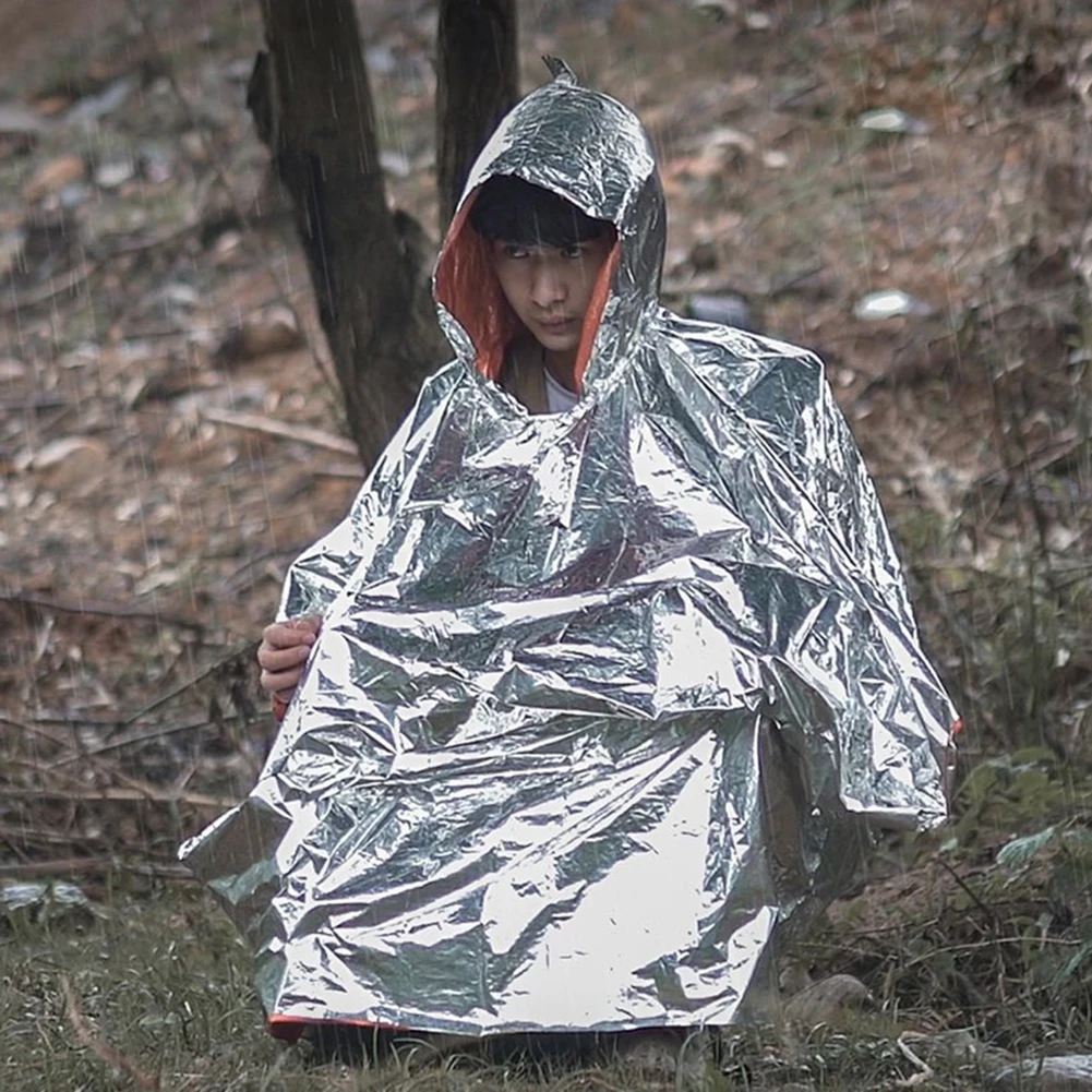 Rainwear Raincoat 130x100cm Cold Cycling Disaster Double Sided Exploration Insulation Poncho Orange & Silve New
Rainwear Raincoat 130x100cm Cold Cycling Disaster Double Sided Exploration Insulation Poncho Orange & Silve New