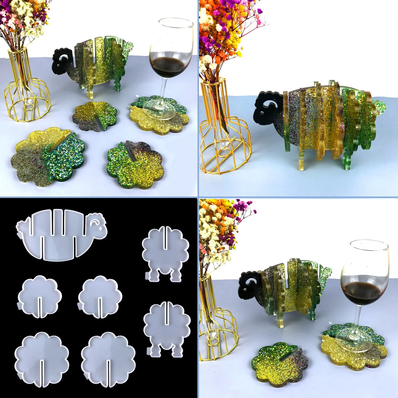 Diy Crystal Epoxy Mold Sheep Coaster Set Creative Decoration Handmade Silicone Mold Epoxy Resin Molds Craft Supplies
Diy Crystal Epoxy Mold Sheep Coaster Set Creative Decoration Handmade Silicone Mold Epoxy Resin Molds Craft Supplies
