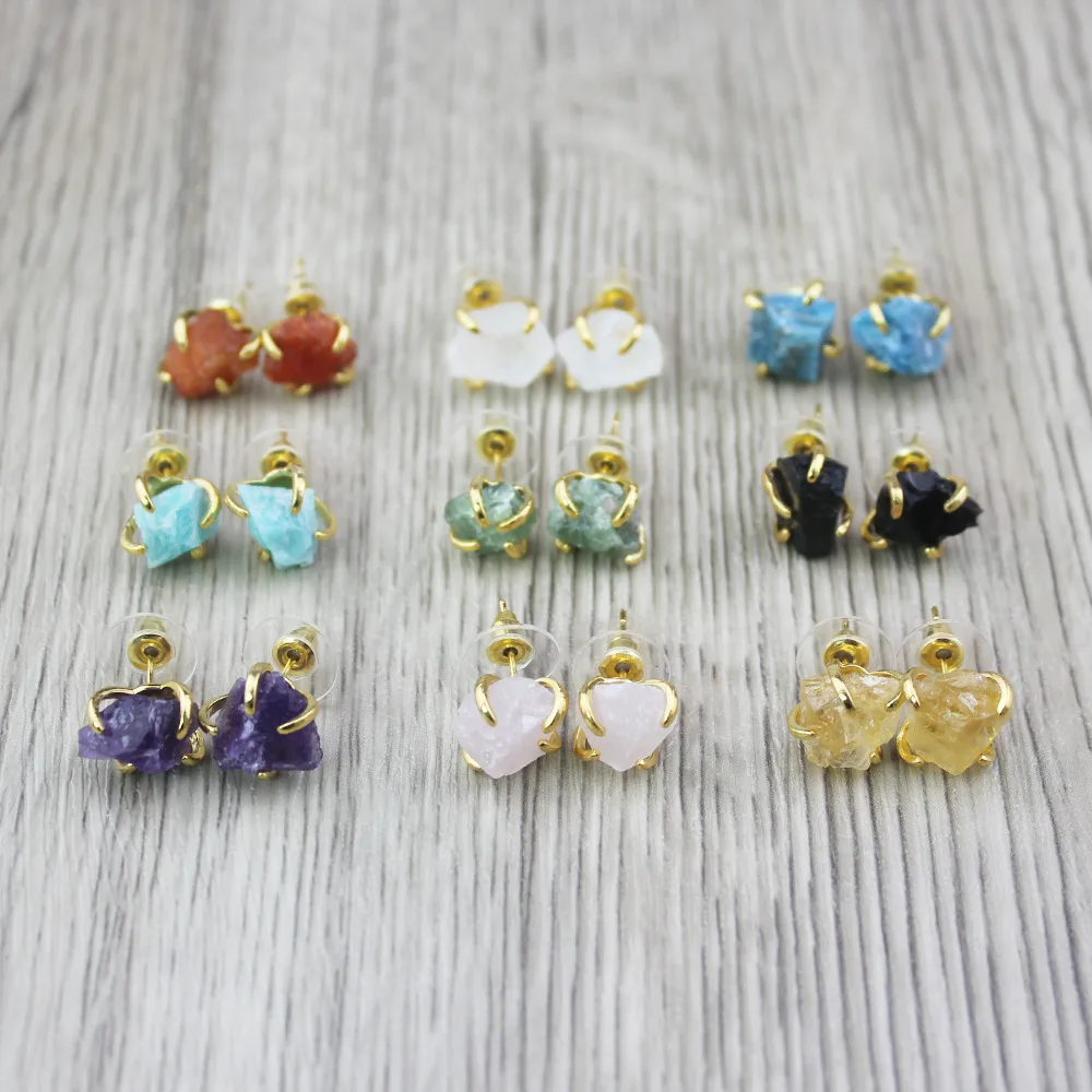 Irregular Natural Stone Stud Earrings 2023 Personality Design Crystal Agate Quartz Metal Mini Earrings Women Jewelry Wholesale
Irregular Natural Stone Stud Earrings 2023 Personality Design Crystal Agate Quartz Metal Mini Earrings Women Jewelry Wholesale