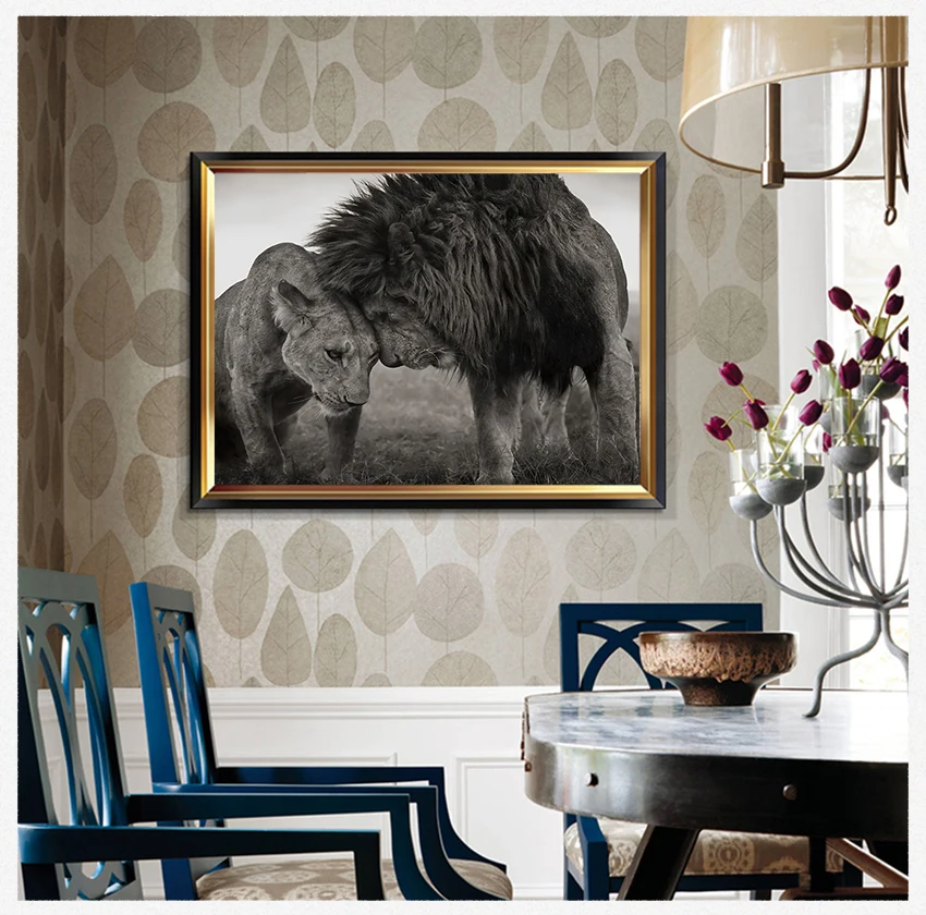 Posters and Prints Scandinavian Cuadros Wall Art Picture for Living Room Lions Head to Head Black and White Canvas Art Painting
Posters and Prints Scandinavian Cuadros Wall Art Picture for Living Room Lions Head to Head Black and White Canvas Art Painting
