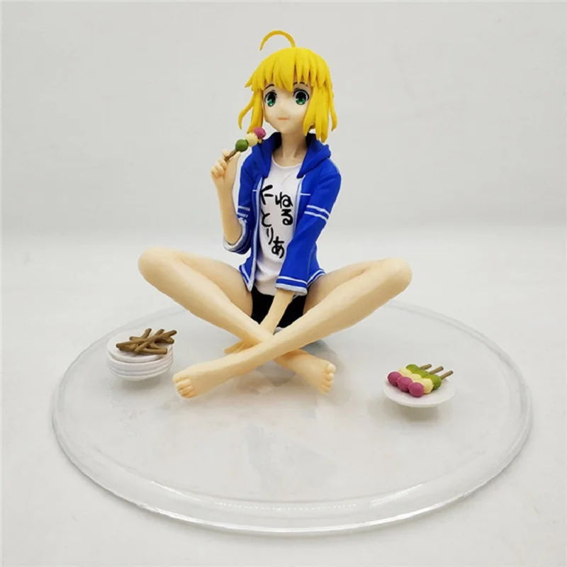 14CM fate anime figure Artoria Pendragon Saber Lily Eating dumplings meatballs sitting PVC action figure collection model toys g
14CM fate anime figure Artoria Pendragon Saber Lily Eating dumplings meatballs sitting PVC action figure collection model toys g