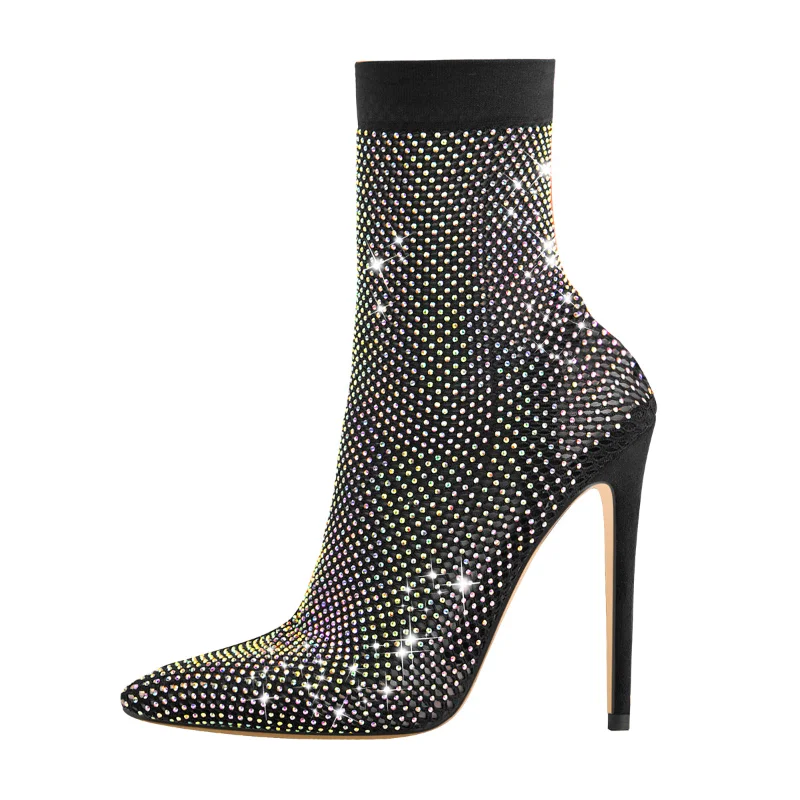 Plus Size 35-44 Women's Ankle Boots Rhinestone High Heels Women Zipper Pointed Toe Fashion Sexy Motorcycle Booties Botas Mujer
Plus Size 35-44 Women's Ankle Boots Rhinestone High Heels Women Zipper Pointed Toe Fashion Sexy Motorcycle Booties Botas Mujer